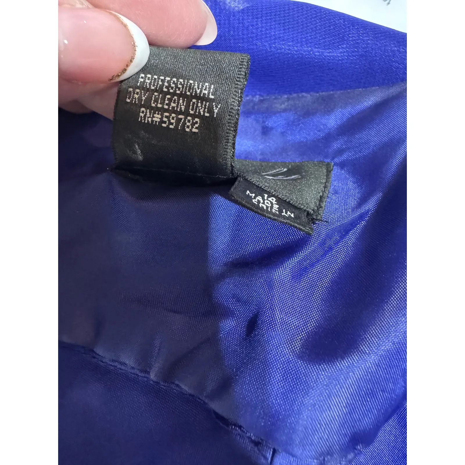 Adrianna Papell Hailey One Shoulder Ruffle Chiffon Prom Gown Formal Women's 14 Blue - Image 6