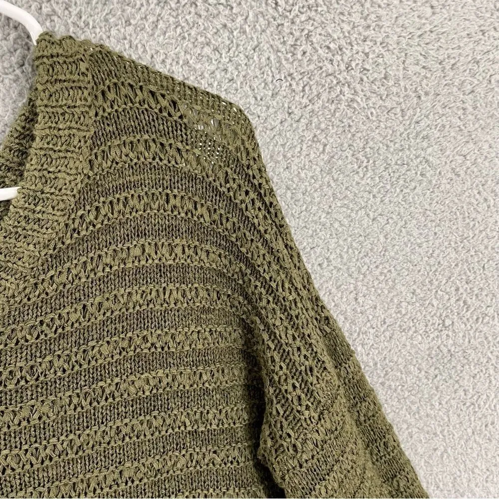 Adora Sweater Women M/L Olive Green Casual‎ Knit V - Image 3