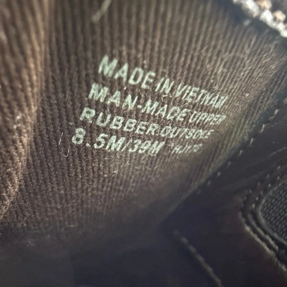 Michael Kors Keaton Women's Brown Laser Cut Leather Slip On Sneakers Shoes Sz 8 - Image 9