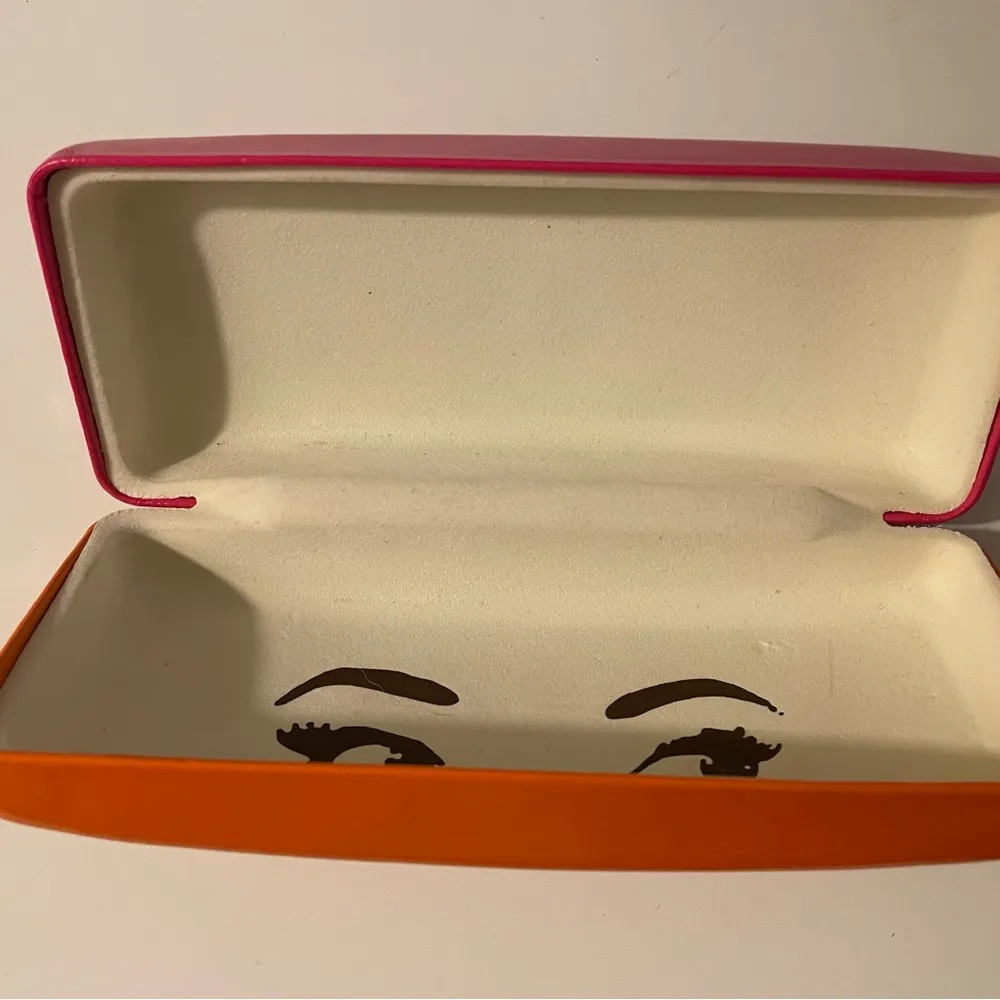 Kate Spade New York Eyeglass Case Glasses Holder Rectangle Box Pink Orange - Image 3