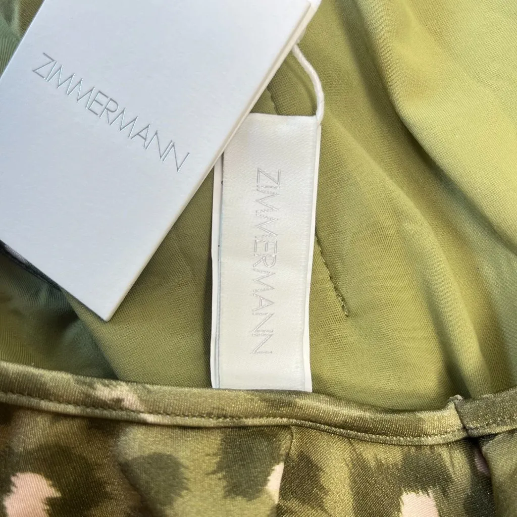 $485 NWT Zimmermann Ruffled Green Leopard Swimsuit One Piece Size 1 - Image 9