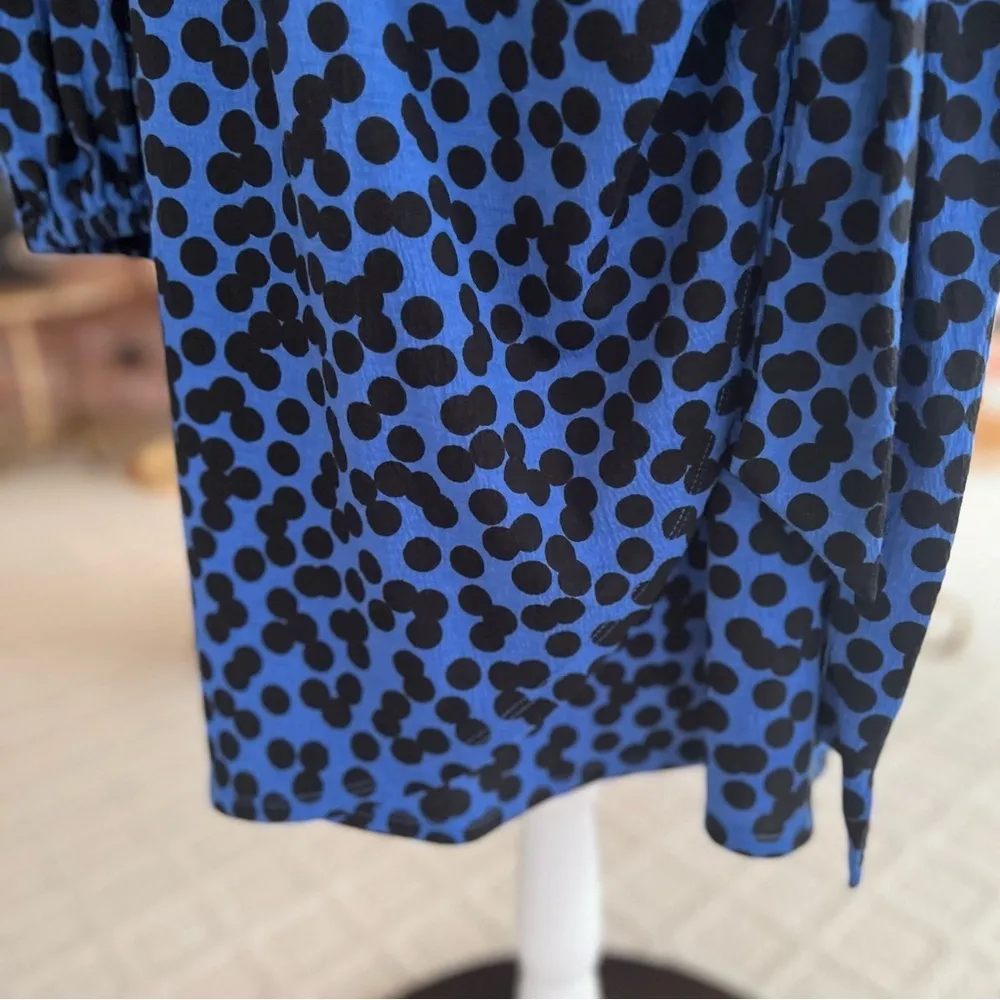 NWT Ava & Viv Dress Faux Wrap Polka Dot XXL Blue Long Sleeve Side Tie Cocktail - Image 7