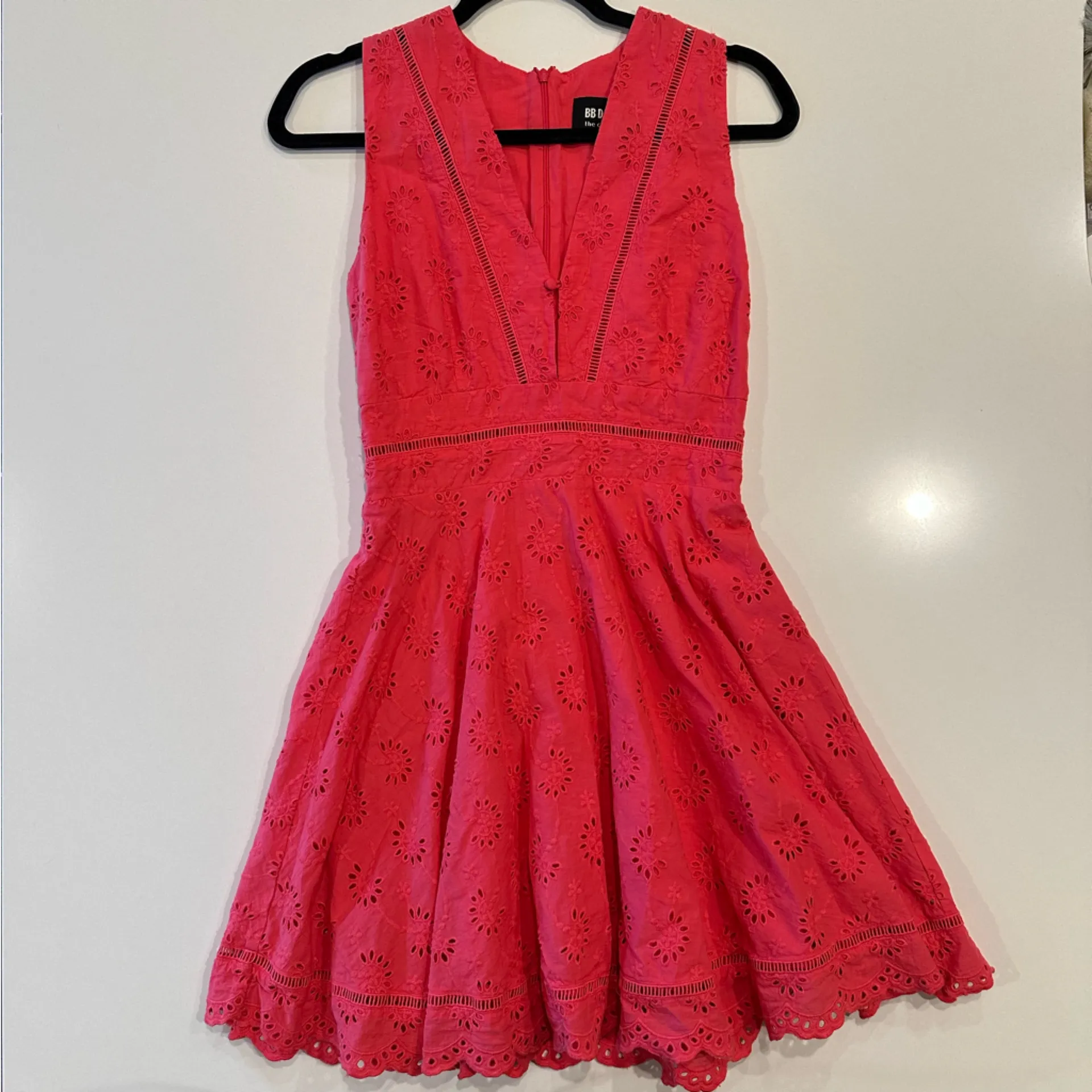 BB‎ Dakota Vianne Eyelit Fit and Flare Embroidered Dress Size 4 - Image 3
