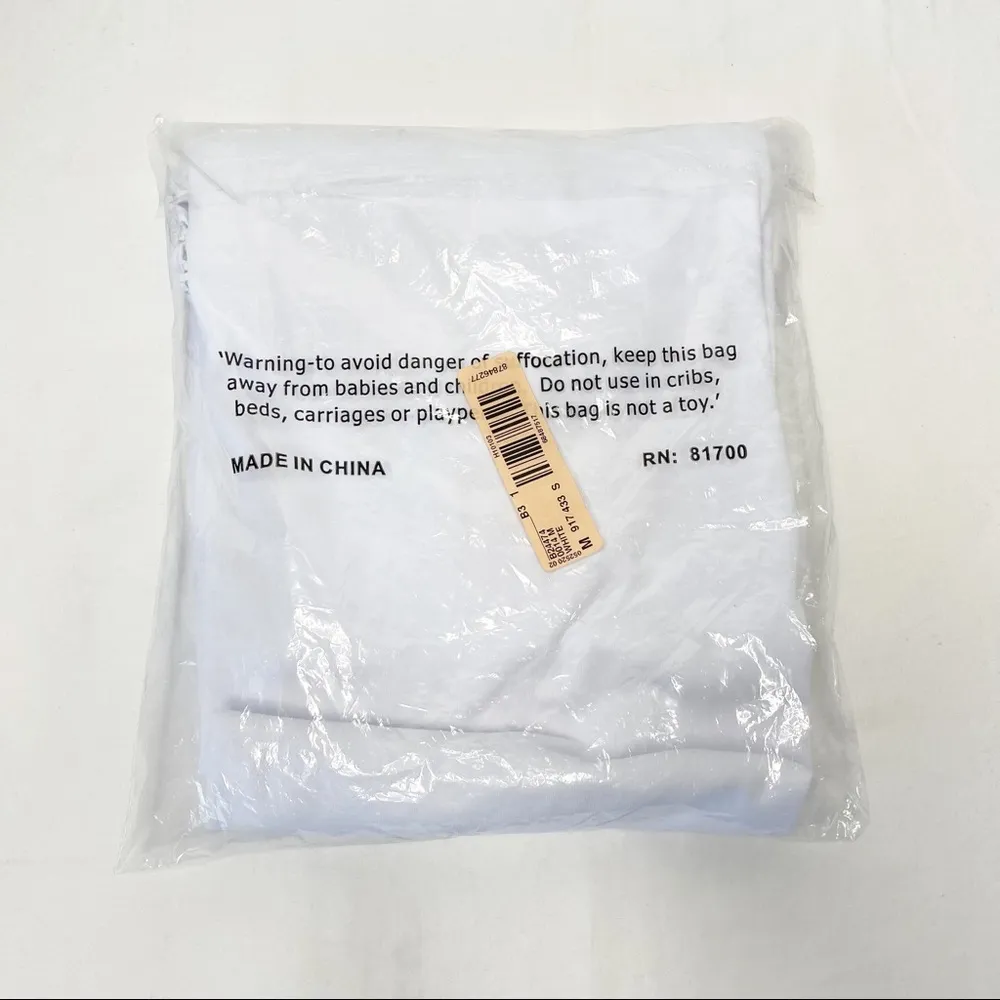 NEW White T Shirt with Violet Hue / Crocheted Sleeves Size M Blair NIP - Image 16