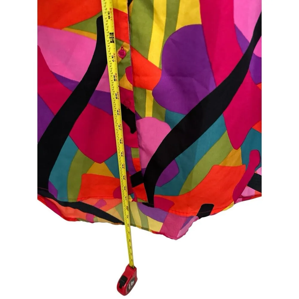 Life 4 Truth Women Multicolored Dress Long sleeve Button Up Collar Size S - Image 3