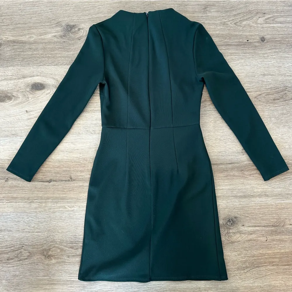 Topshop Long Sleeve Mini Dress Forest Green - Image 2