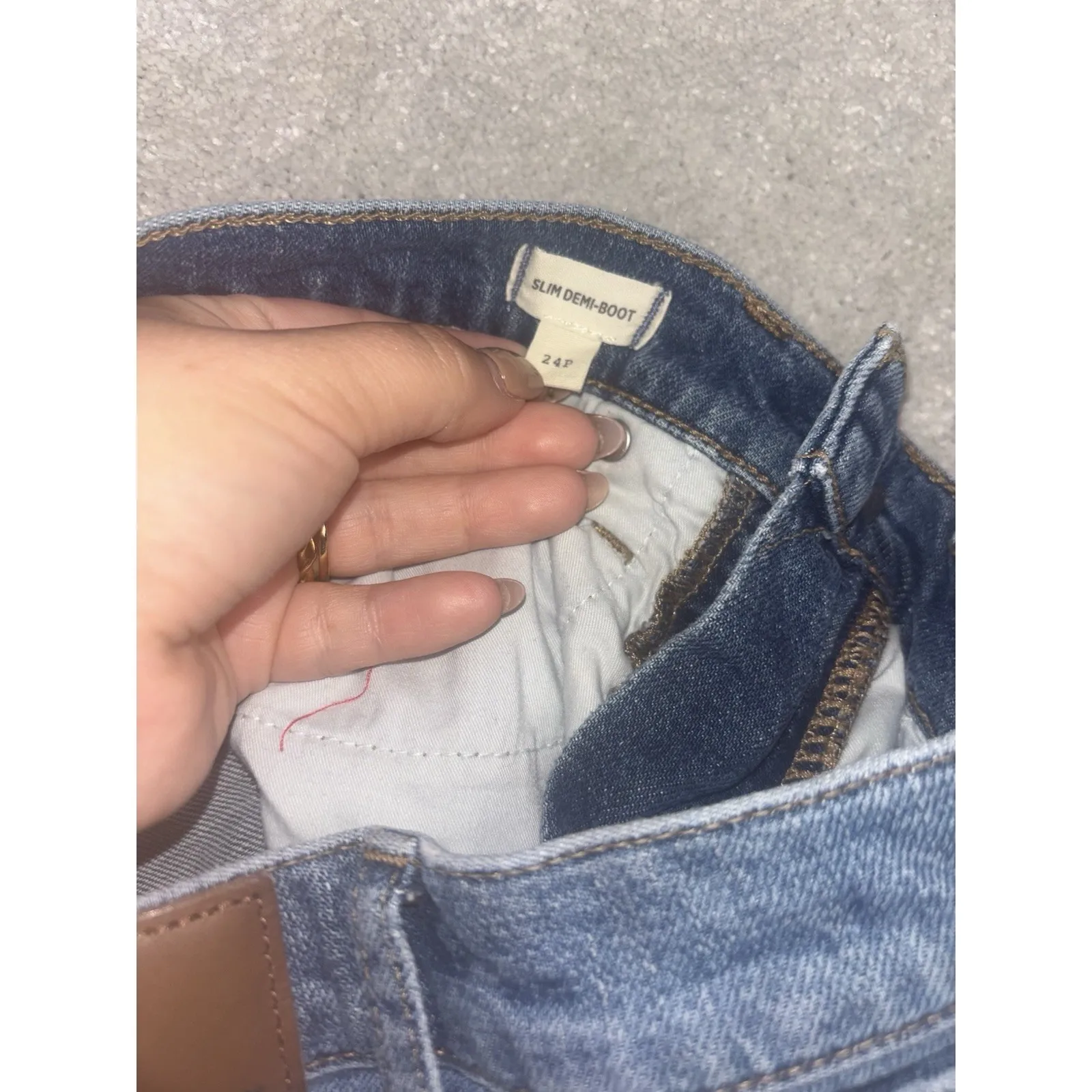 Madewell‎ Cali Demi Boot Jeans Women's Size 24p Dark Wash High Rise Denim - Image 4