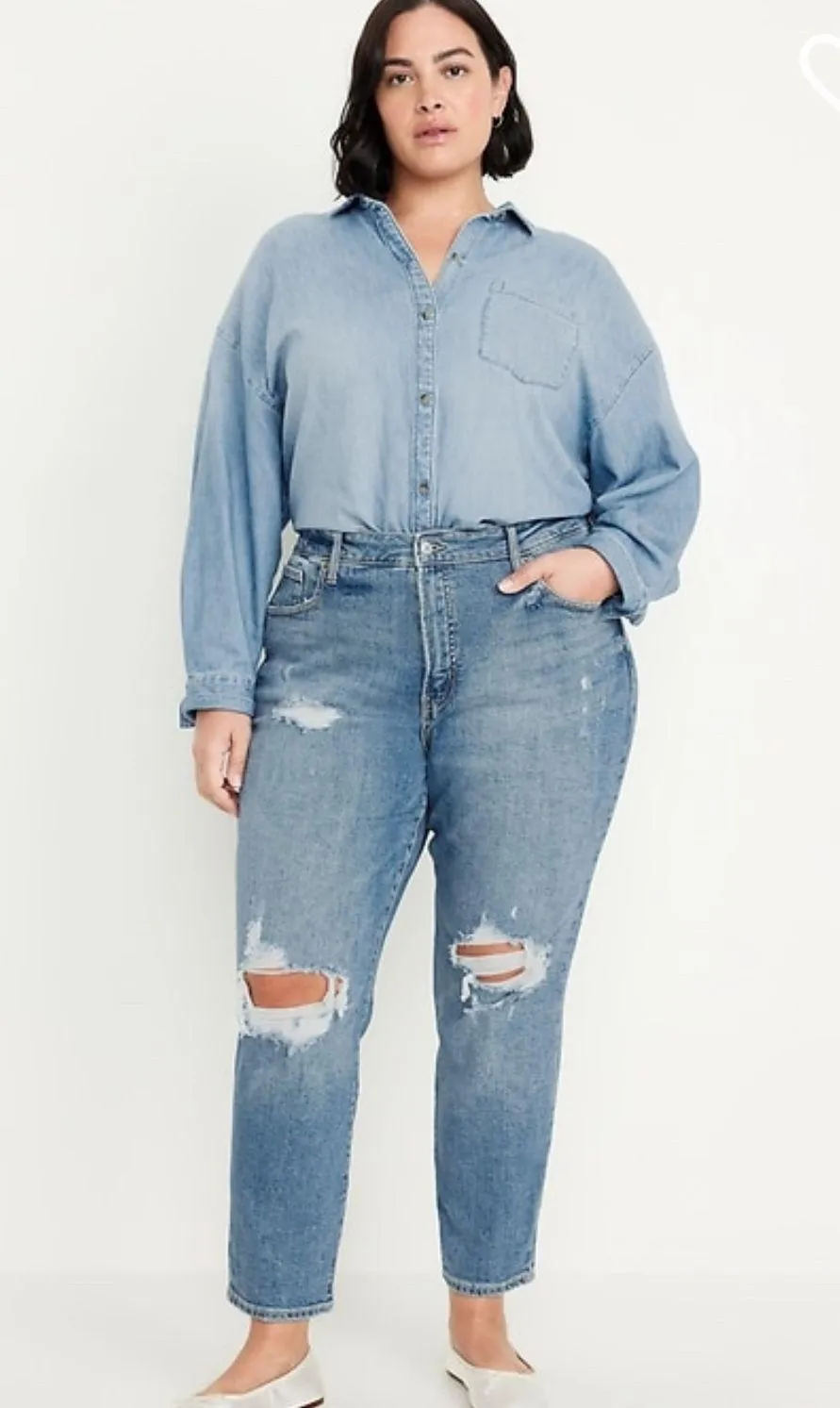 High-Waisted OG Straight Ripped Ankle Jeans - Image 5