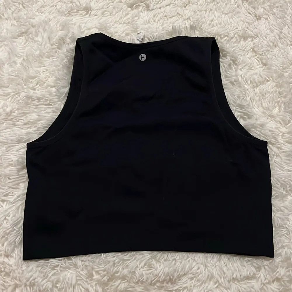 90 Degree By Reflex Ribbed V neck Sports Bra Color Black Size L P2P 15” NWOT - Image 4