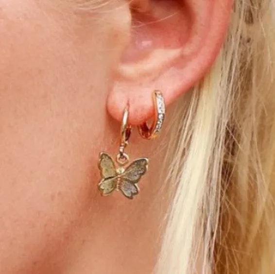 14k Gold Butterfly Earrings  - Image 4