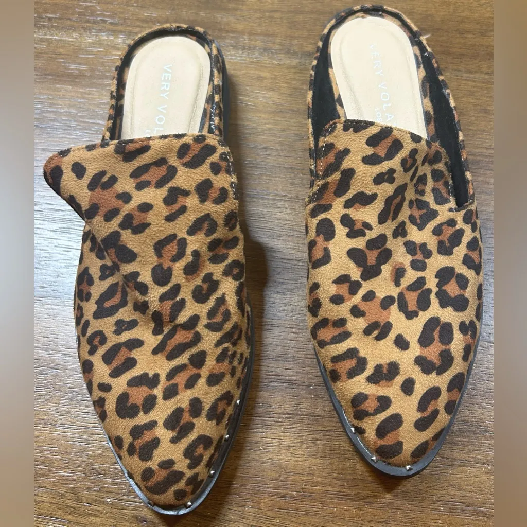 Very Volatile Los Angeles Size 6 Leopard Print Mules - Image 2
