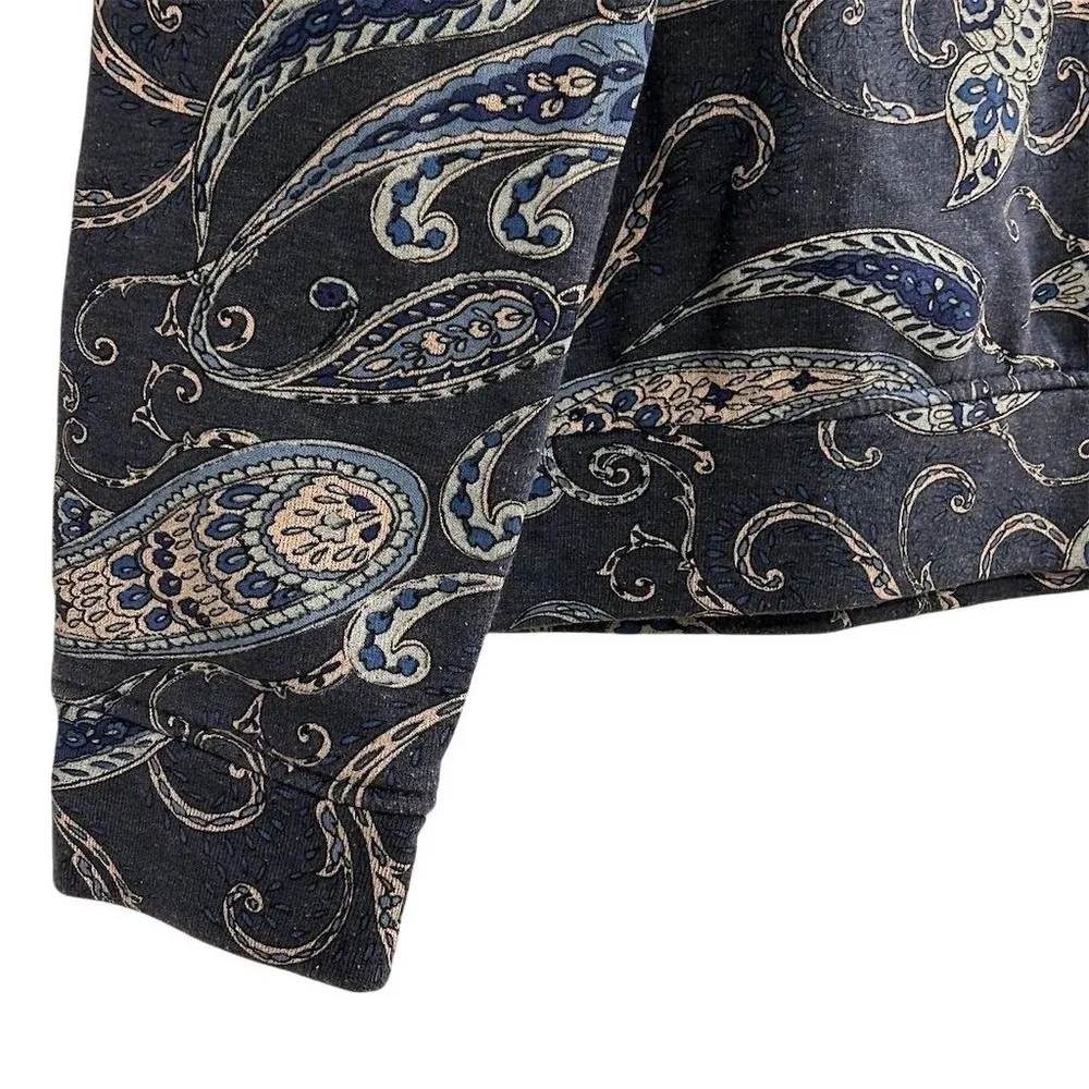 H&M Women's Paisley Pattern Sweatshirt Blue Size S - Image 3