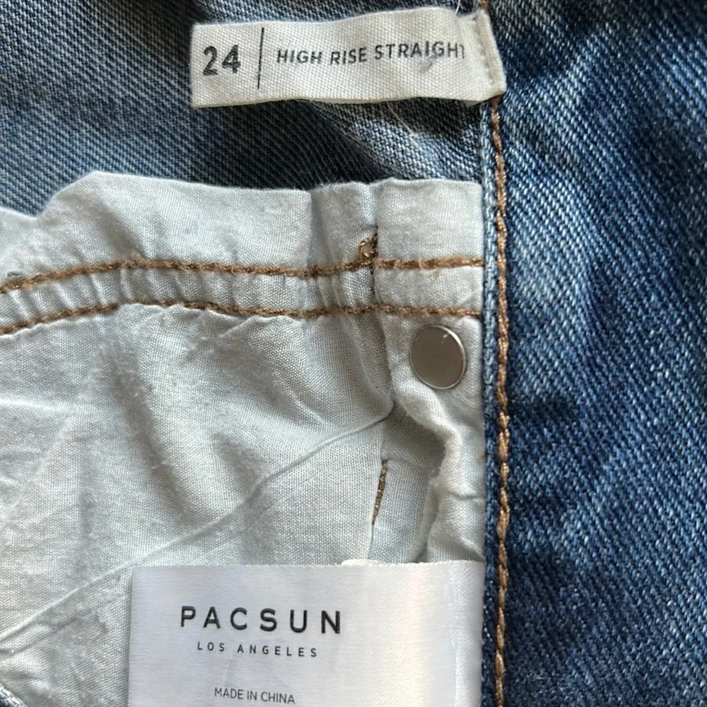 PacSun Women’s High Rise Authentic Ripped Distressed Straight Leg Denim Jean - Image 6