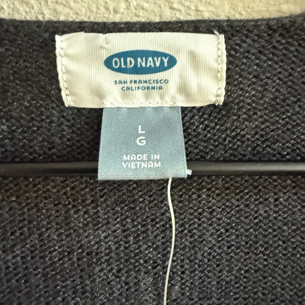 Old Navy Gray V-Neck Sweater Size L | Classic Lightweight Knit - Image 4