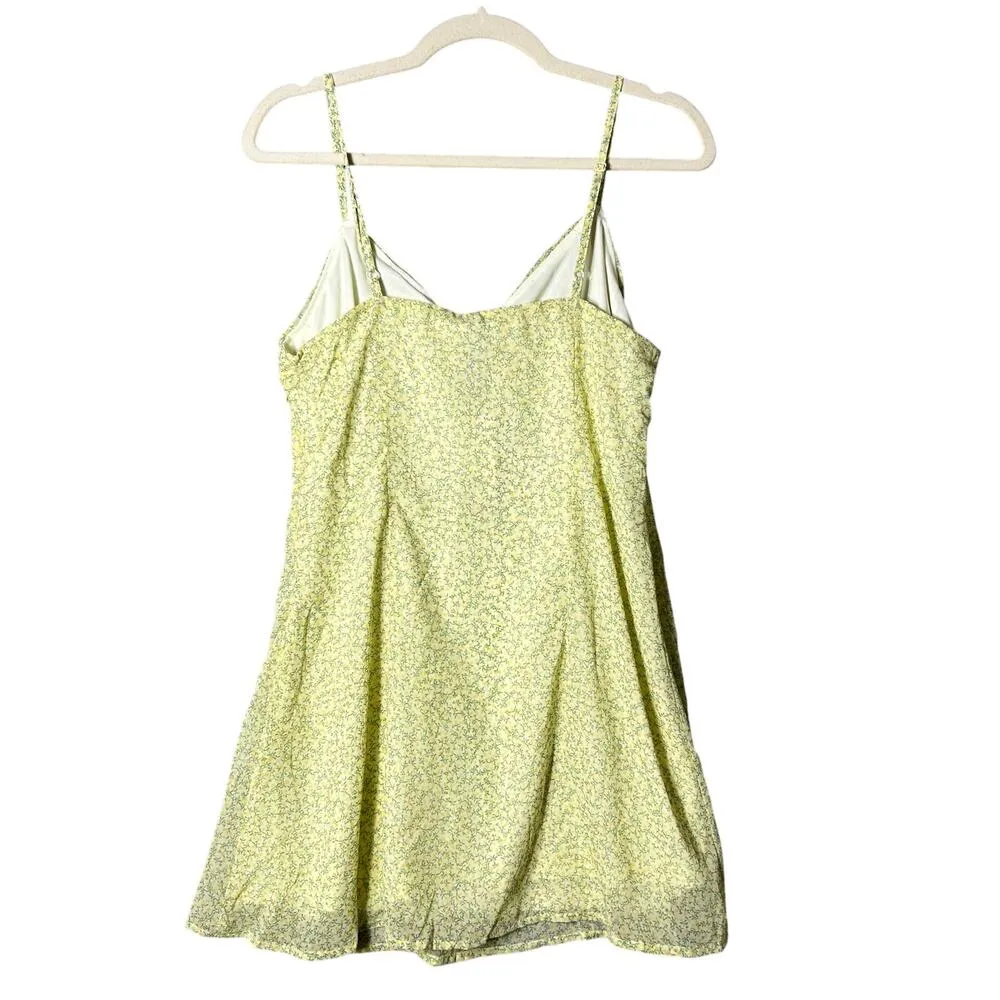 H&M Dress Womens 8‎ Yellow Green A Line Baby Doll Spaghetti Straps Dress NEW - Image 2