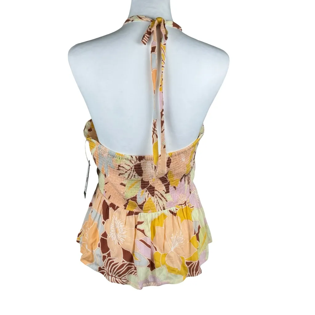 Volcom Floral Tropical Keyhole Halter Cami Top NWT Large - Image 5