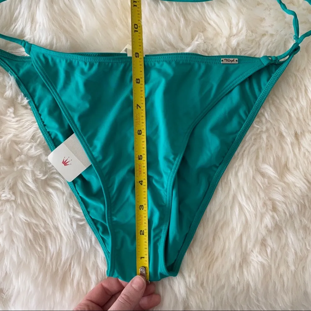 Triumph Teal Tie String Bikini Bottoms NWT Size L - Image 10