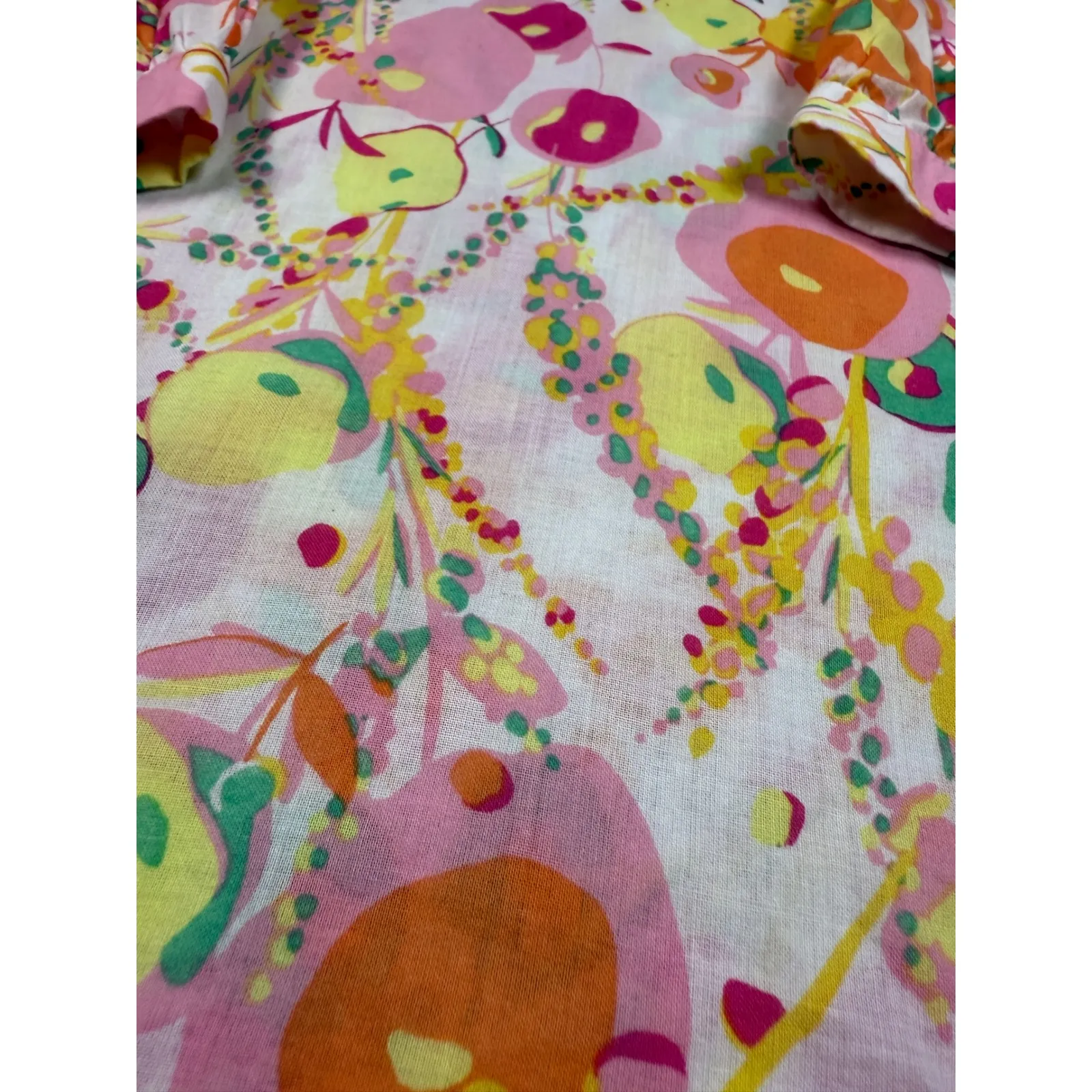 Talbots Floral Print Blouse V-Neck 3/4‎ Sleeve Colorful Top Petite Large - Image 5