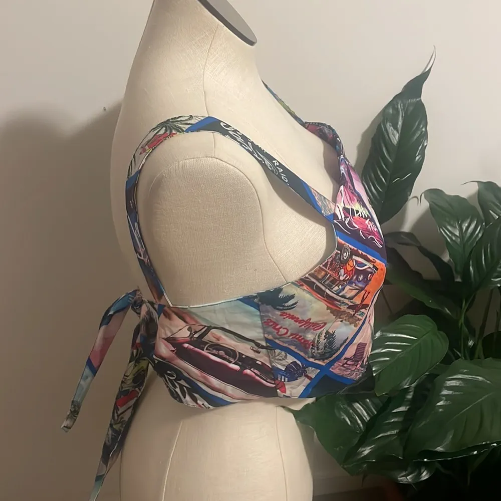 Shore bra top Tijuana tie back Cali vibes tropical resort top New Size Large - Image 7