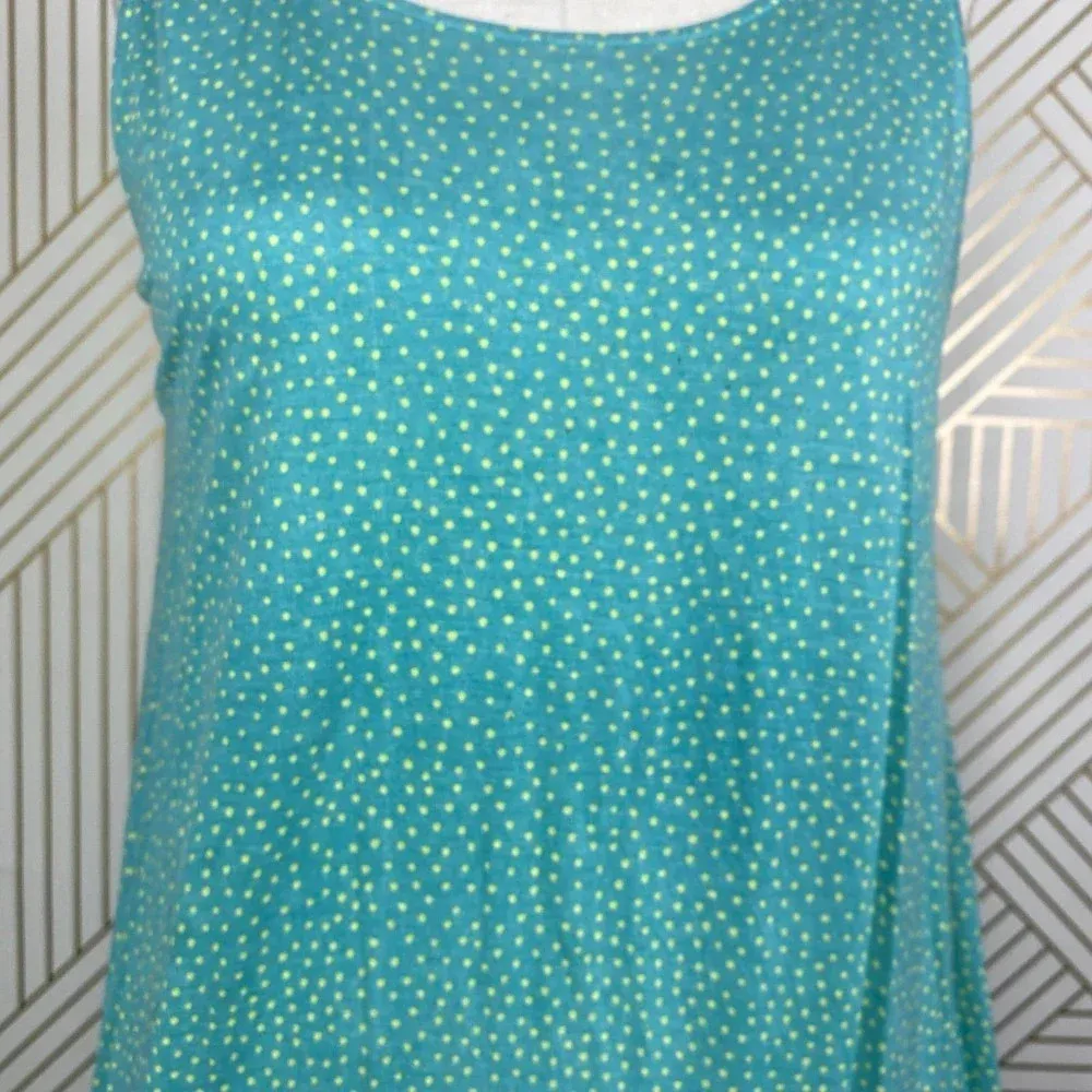 Marimekko Kissi‎ Sleeveless Polka Dot Tank Dress Turquoise Size US Small Green - Image 4