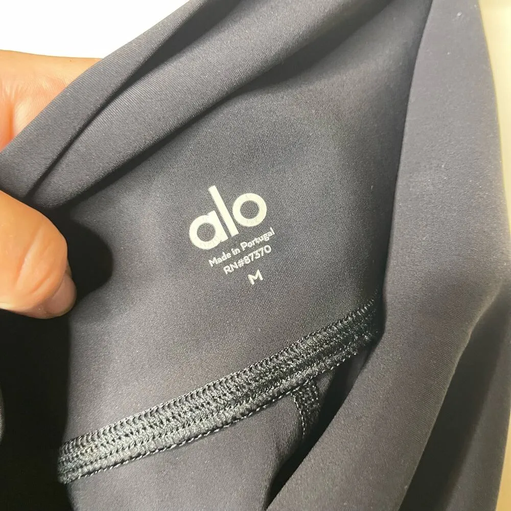 ALO Yoga Pants High-Waist Ripped Warrior Legging Black Womens M - Image 7