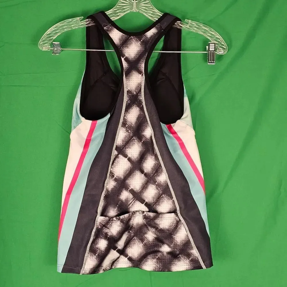 SOAS Womens Triathlon Cycling‎ Tank Top Jersey Small Green Black - Image 2