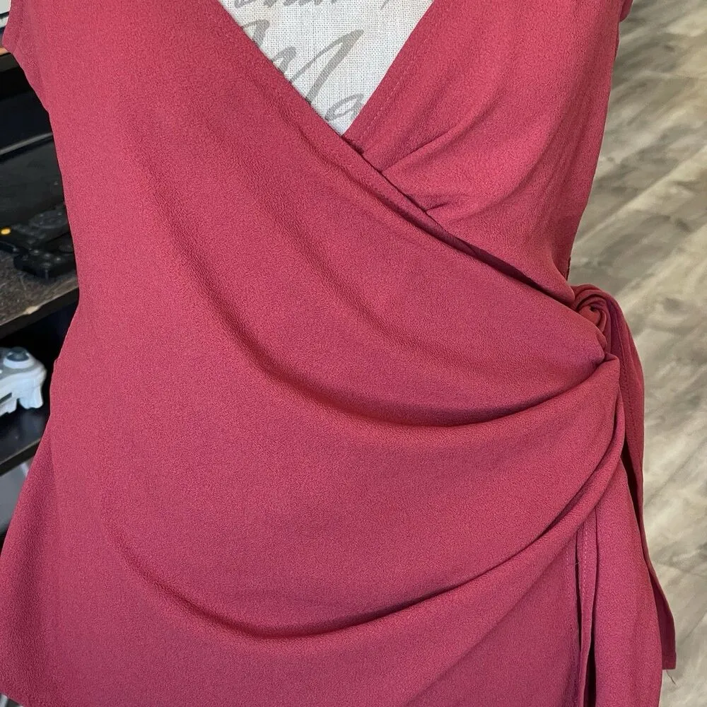 1. State Women's Blouse Medium Wrap Boho Elegant Cocktail Party Romantic Y2k - Image 5