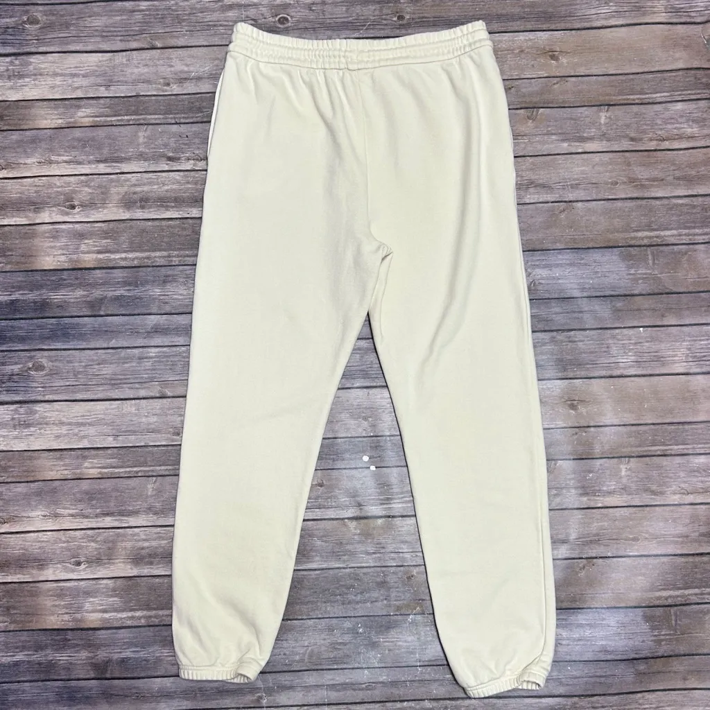 Peloton Cream Drawstring Waistband Elastic Leg Cuffs Cotton Sweatpants Large - Image 8