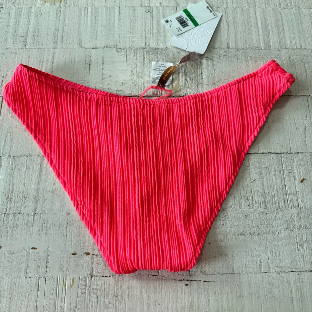 Becca Textured Ribbed Bikini‎ Bottoms NWT size Large Hot Pink Swimsuit - Image 9