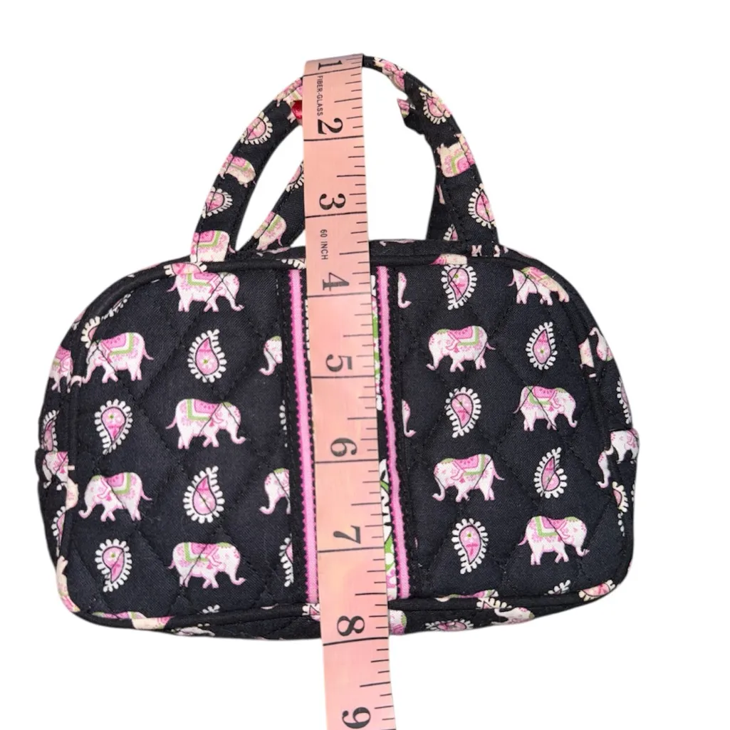 Vera Bradley Black and Pink Elephant Cosmetic Bag - Image 2