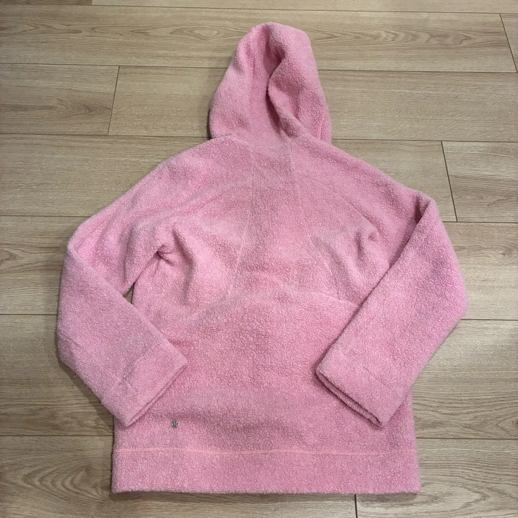Lululemon Women’s So Sherpa Hooded Jacket Heathered Pink Haze Size 2 - Image 4