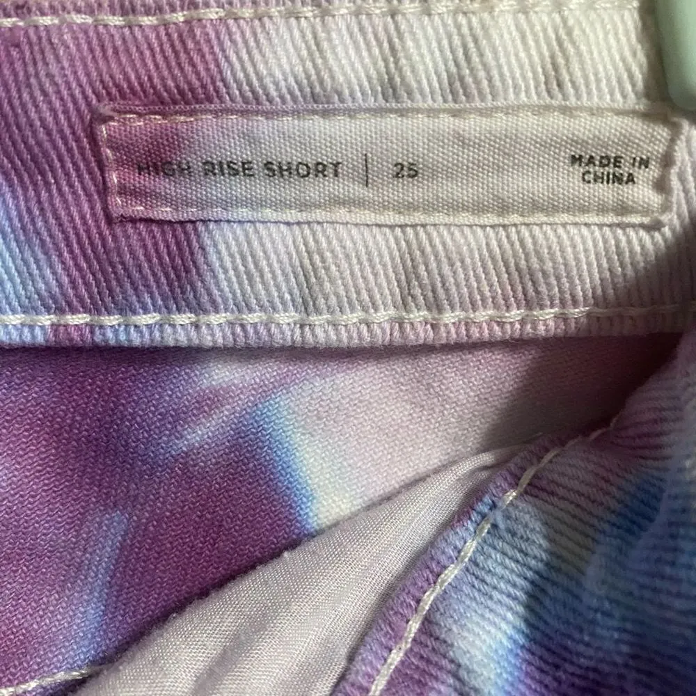 PACSUN tie die   High rise shorts with distressed bottoms, criss cross tie on si - Image 7