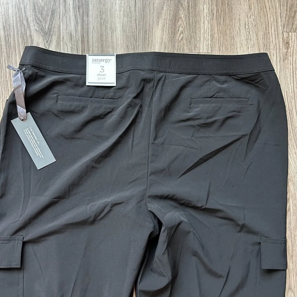 Chico's Zenergy Neema Courtney Black Cargo Pants Short Size 3 (16) NWT - Image 7