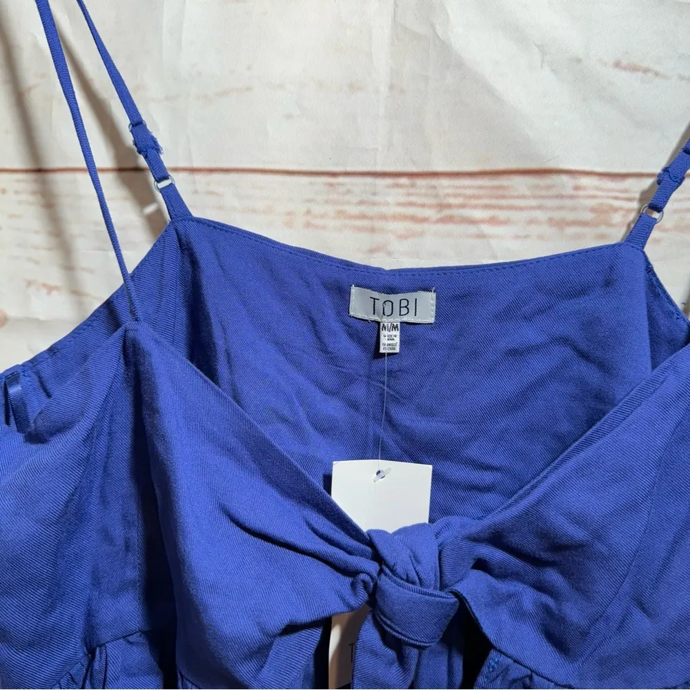 Tobi • Crop Top • Tie Front • Medium • Blue • NWT - Image 2