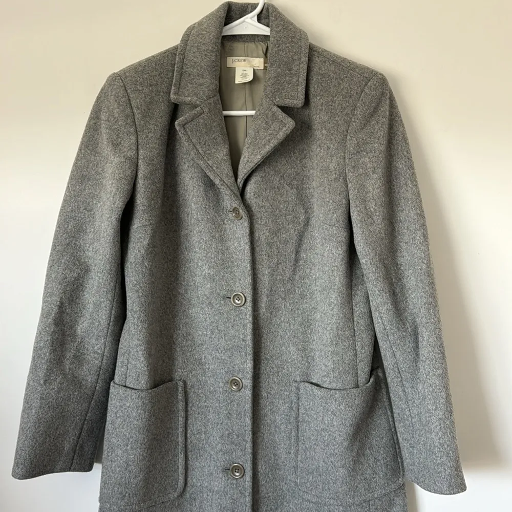 J. Crew Grey Wool Cashmere Blend Coat Size: XS Petite - Image 2