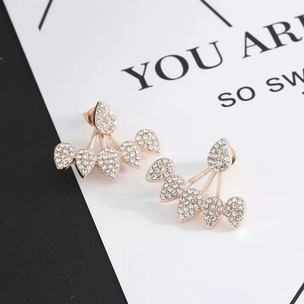 Gold Plated 2‎ pc Crystal Drop Earrings, 17cm - Image 5