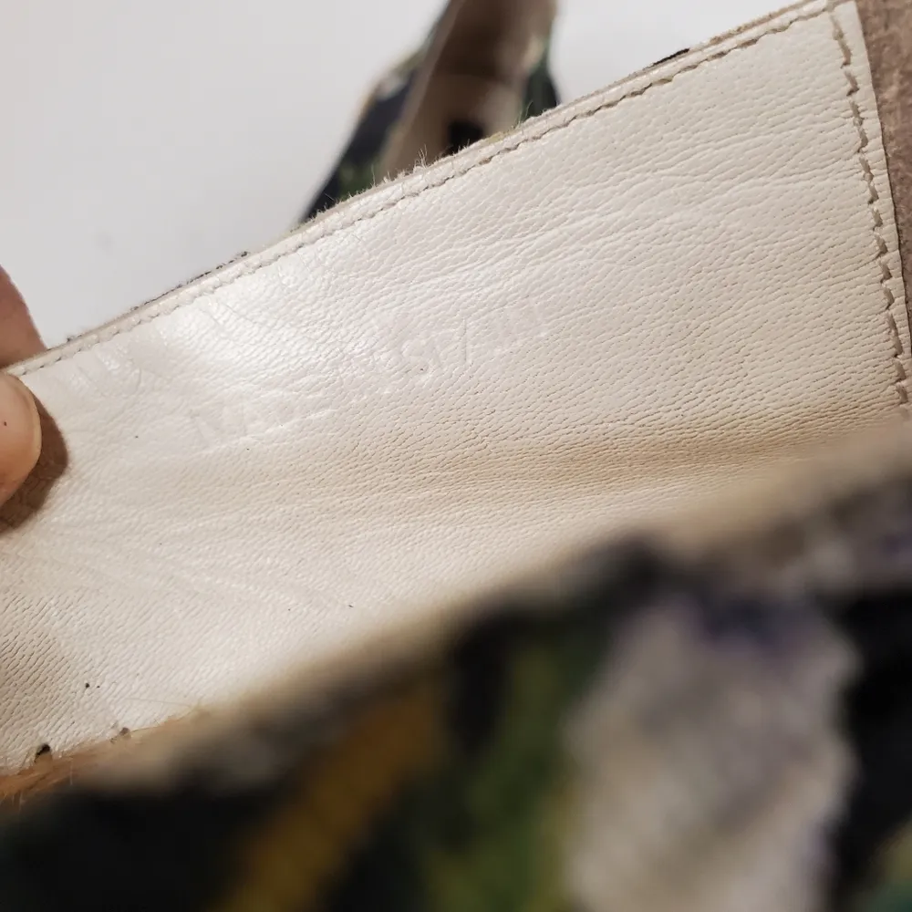 Multicolor Floral Print Brocade Fabric Espadrille Flats Size 37 - Image 5