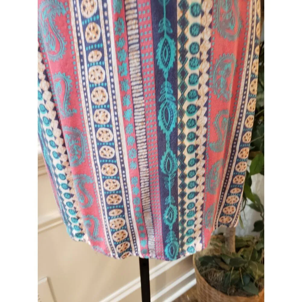 No Boundaries Dress Women's 7 9 Multicolor Boho Sleeveless Bodycon Mini - Image 5