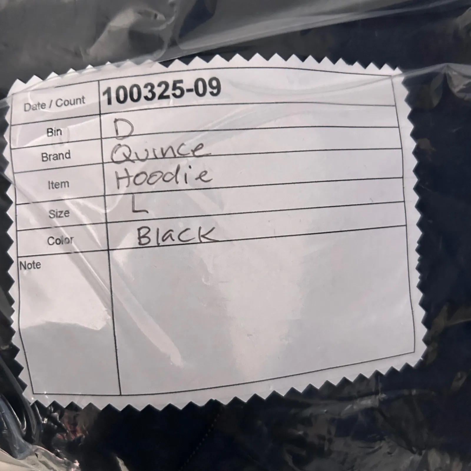 Quince Zip Up Hoodie Black Large - Image 16