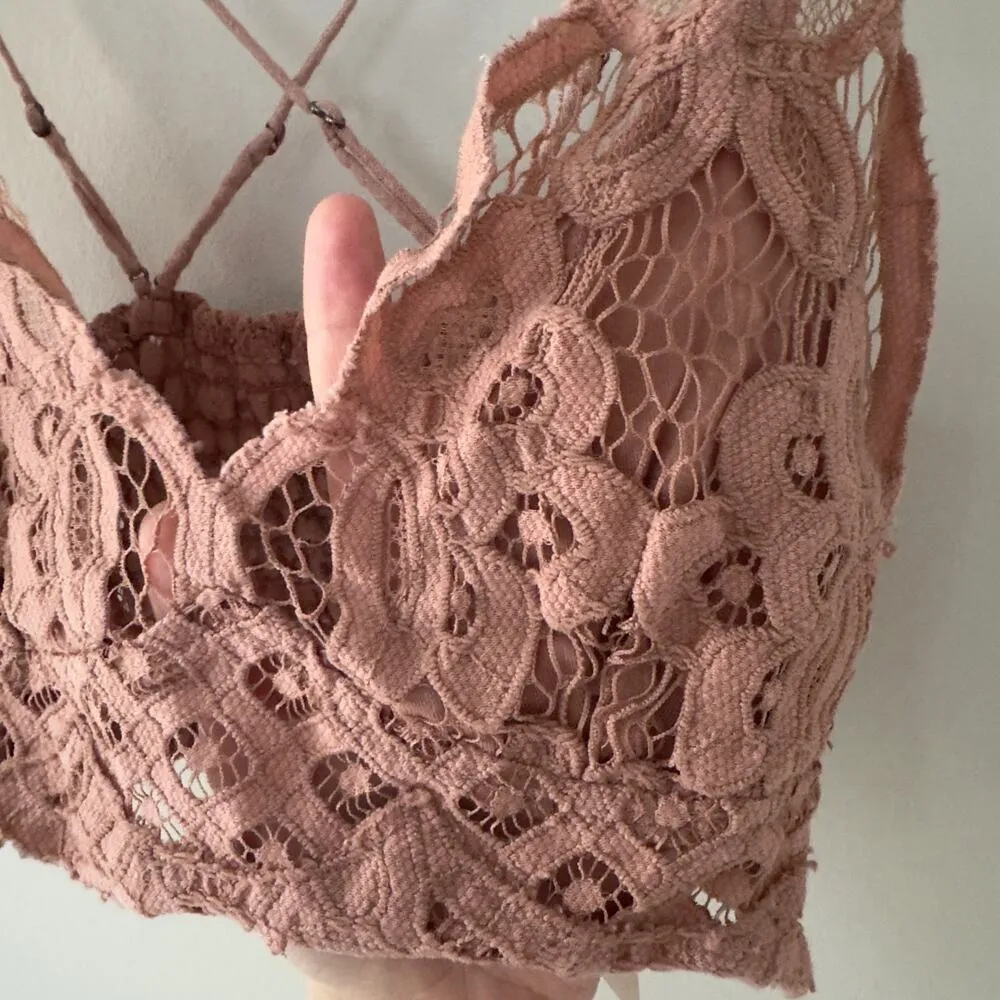 Free People FP One Adella Bralette Lace Strappy Adjustable Spaghettie Straps XS - Image 5