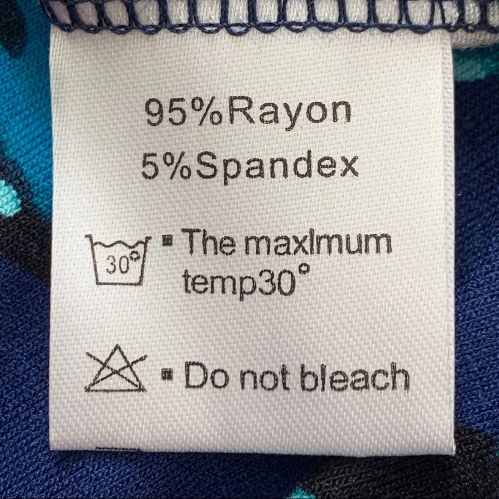 Dearcase Dress Blue Pink Floral Jersey Long Sleeve V - Image 9