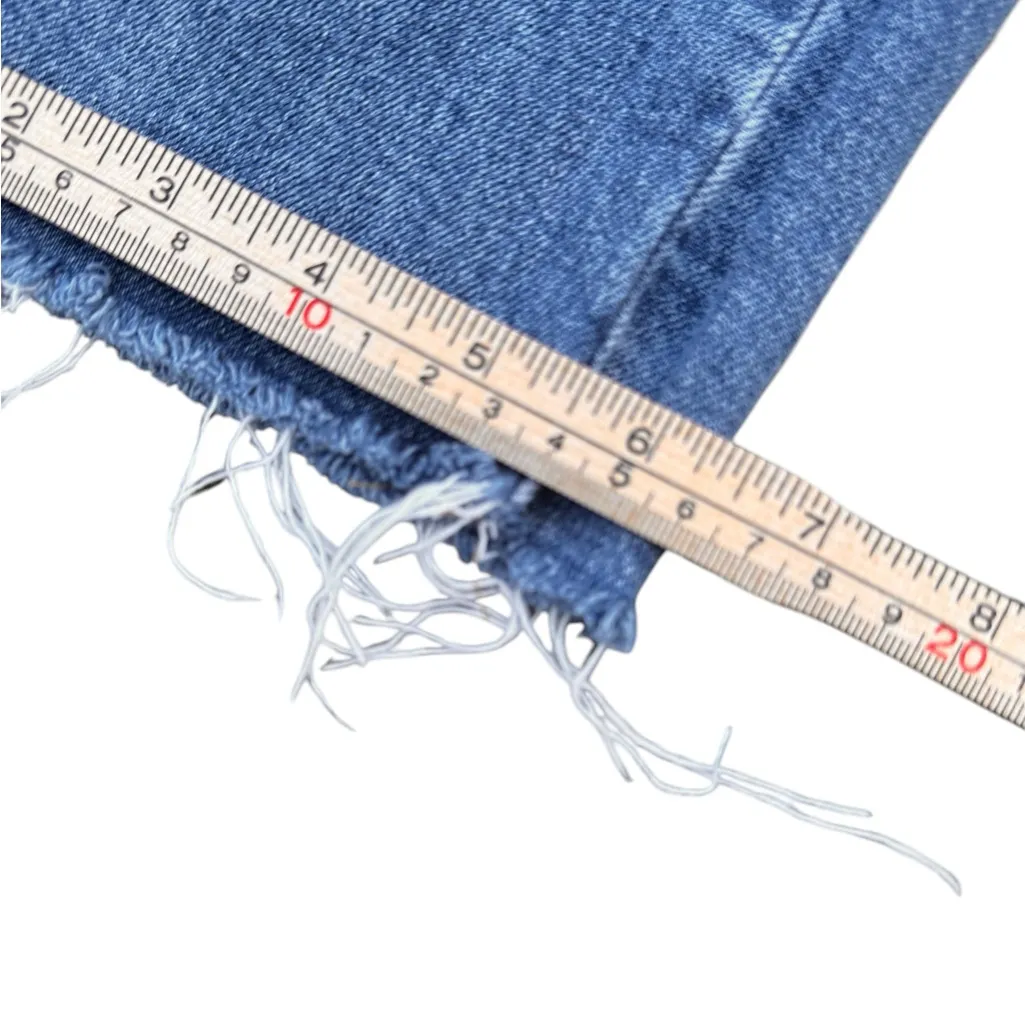 FRAME Le Sylvie Slim Straight Cropped Jeans Raw Hem Mid Rise Size 26 Blue EUC - Image 10