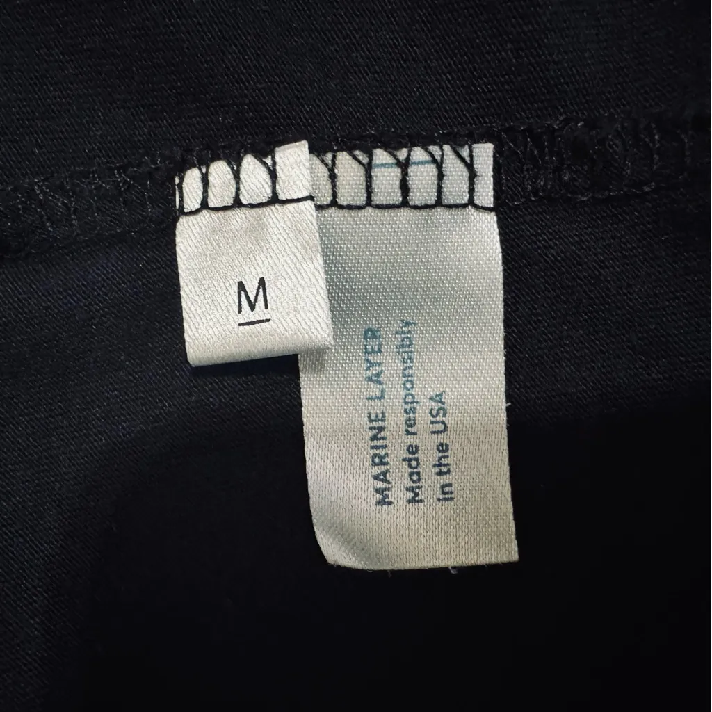 Marine Layer Women Black Embroidered Bee Crew Neck Short Sleeve T-Shirt Sz M - Image 13