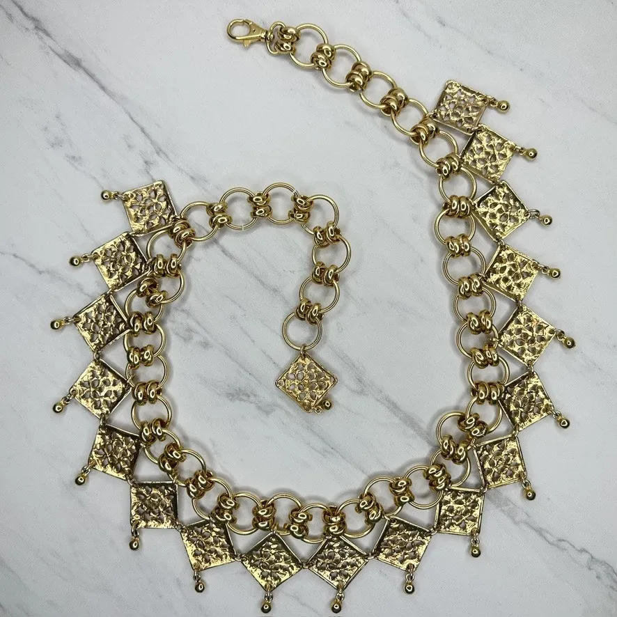 Chunky Gold Tone Ornamental Chain Belt Small/Medium (S/M) Boho Statement ✨ - Image 2