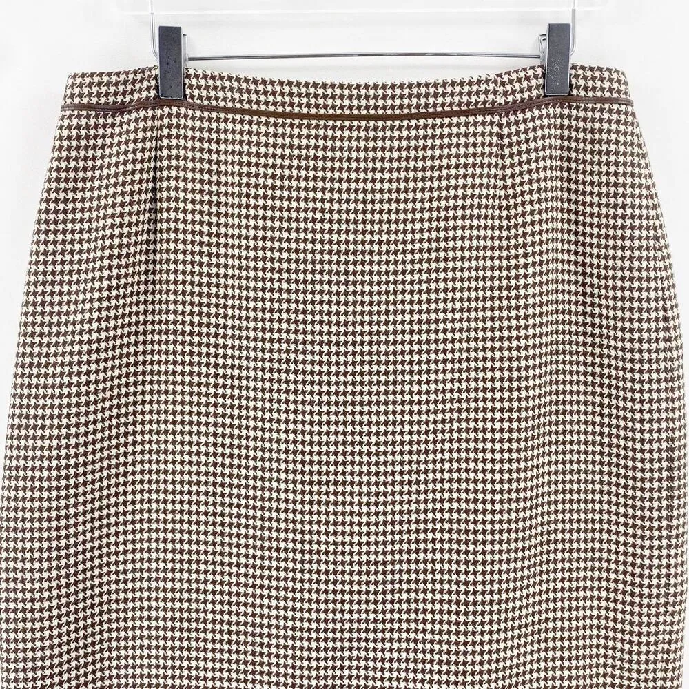 ESCADA Vintage Brown Houndstooth Pencil Mini Skirt Size undefined - Image 6
