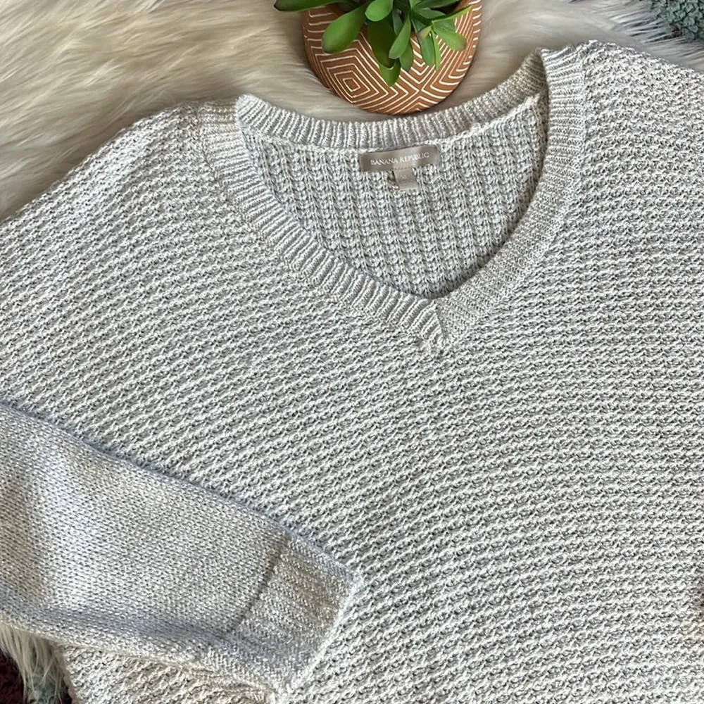 Banana republic • linen blend knit sweater with metallic thread - Image 6