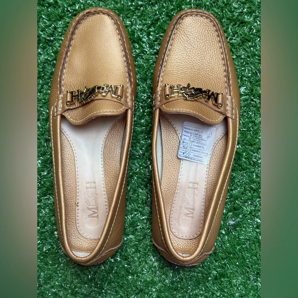 Mario Hernandez Women's Gold Leather Slip - Image 9