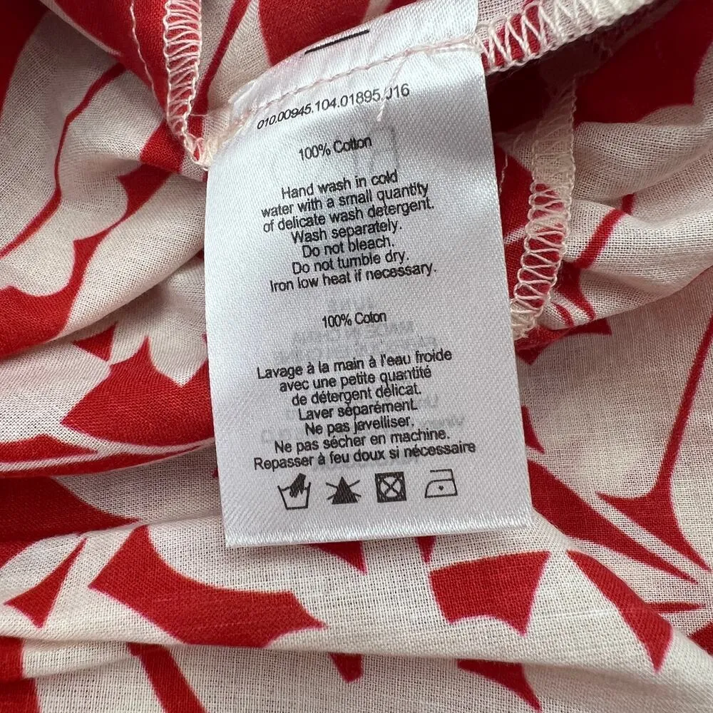 Rixo London June Ruffled Floral Cotton Midi Dress Red Size XL - Image 9