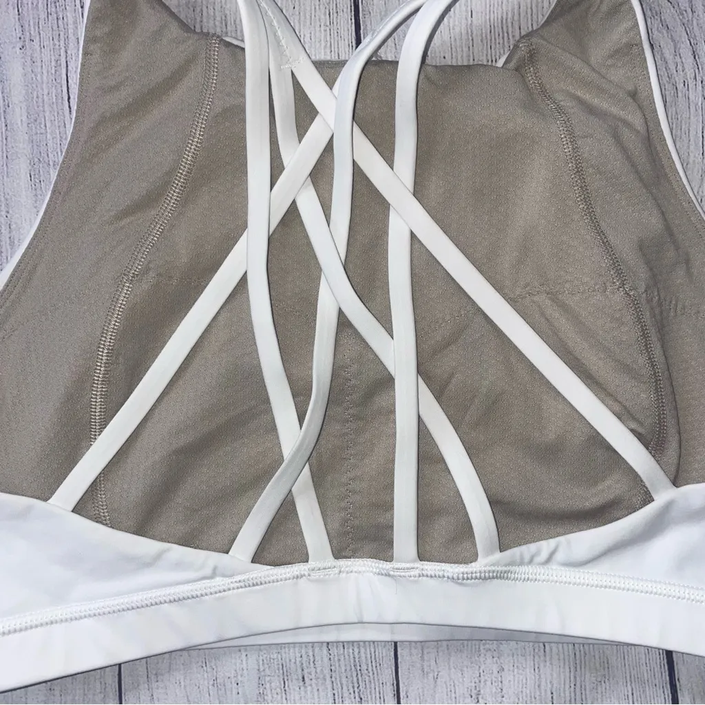 Lululemon White High Neck Sports Bra - Image 3