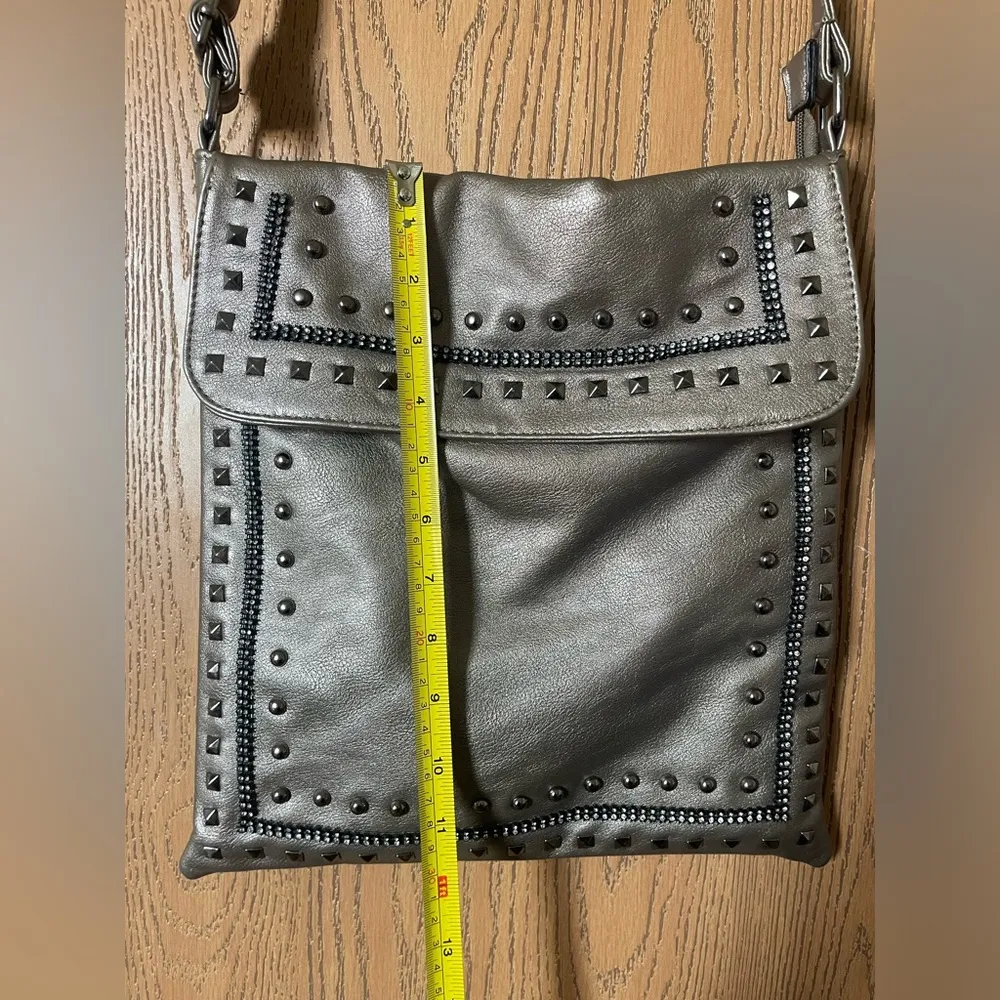 Metallic Leather Studded Cross - Image 9